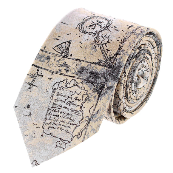 Sparrow's Bounty Treasure Map Silk Novelty Necktie