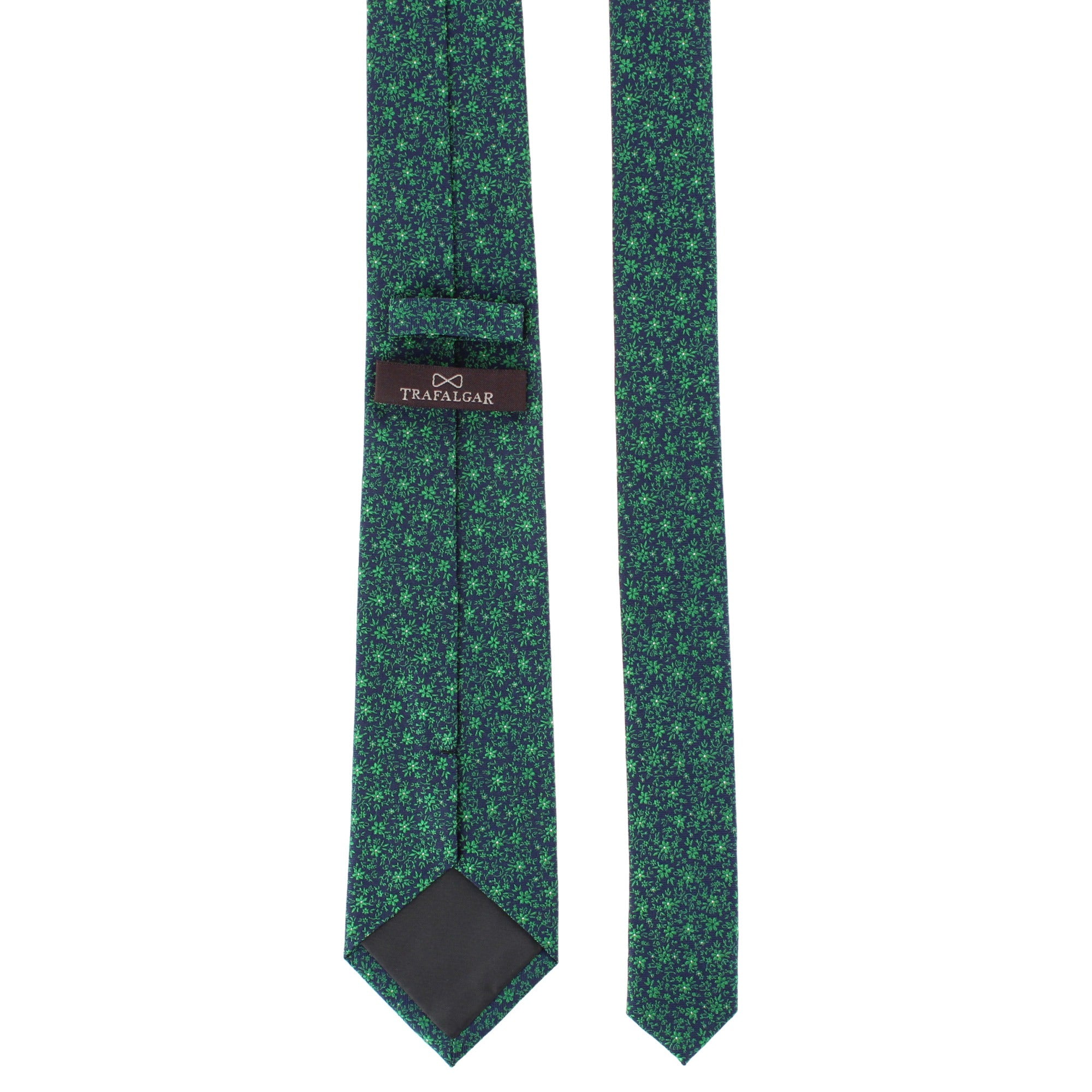 Franco Floral Neat Pattern Business Silk Necktie - Green Floral