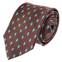 Brown with Light Blue Lightning Bolts