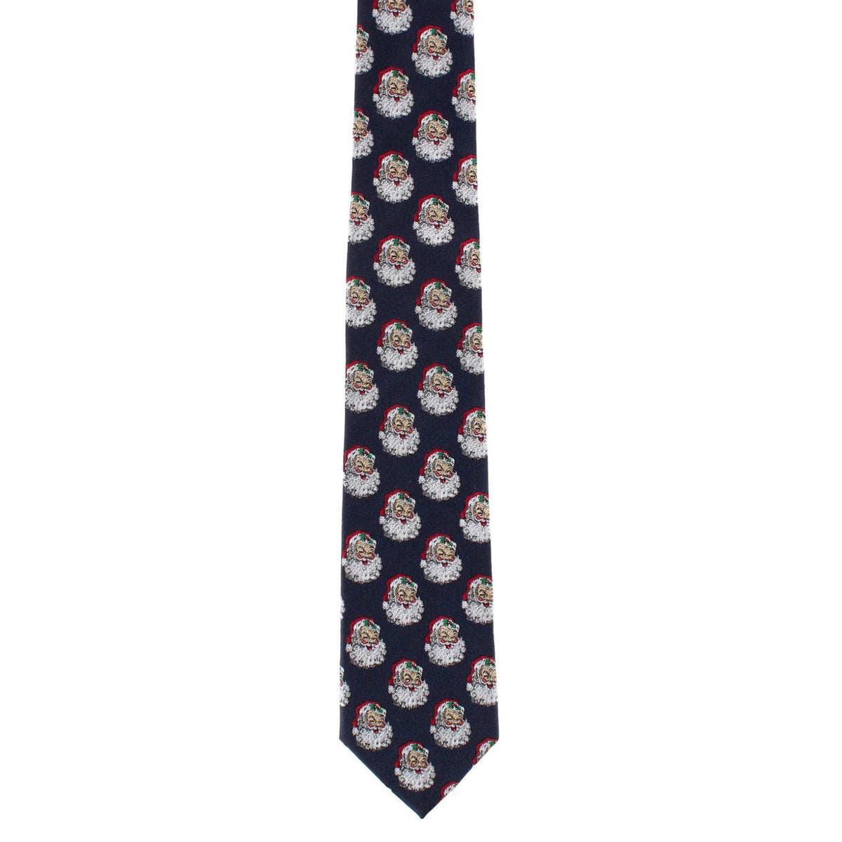 Vintage Cherrio Santa Novelty Silk Necktie - Navy Blue