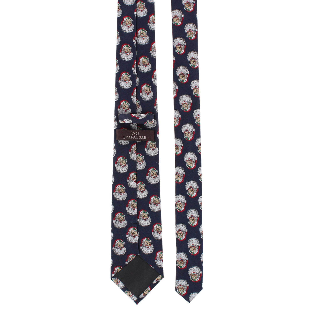 Vintage Cherrio Santa Novelty Silk Necktie - Navy Blue