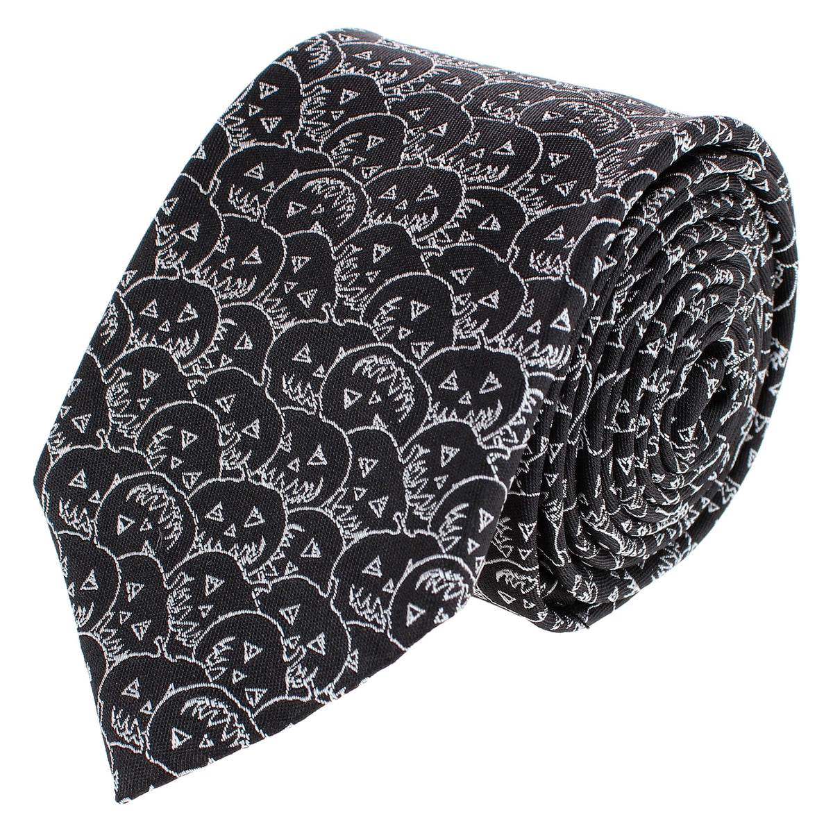 Jack O'Lantern Smiley Halloween Novelty Silk Necktie
