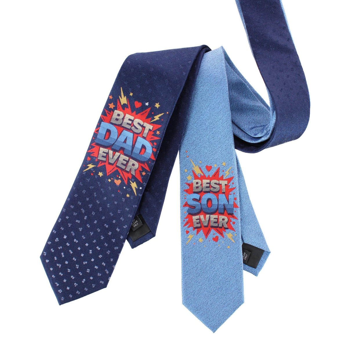 Best Duo Ever Daddy & Me Novelty Silk Neckties - Blue