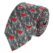 The Snowy Virginia Nightingale Silk Novelty Necktie