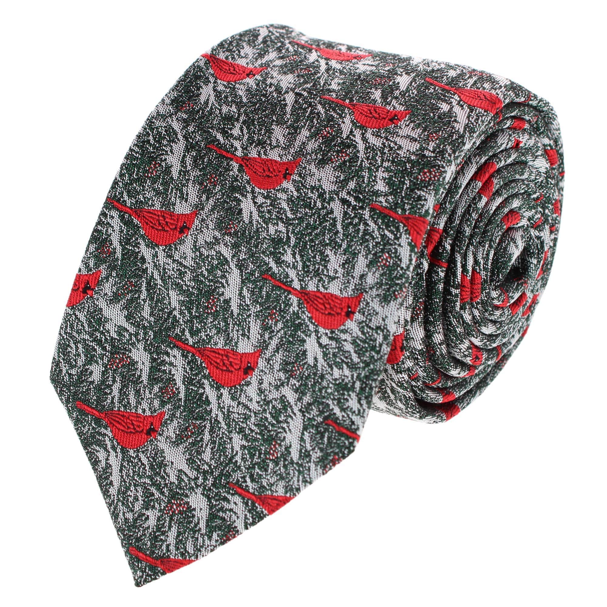 The Snowy Virginia Nightingale Silk Novelty Necktie