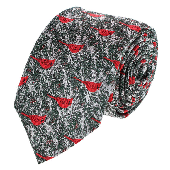 The Snowy Virginia Nightingale Silk Novelty Necktie