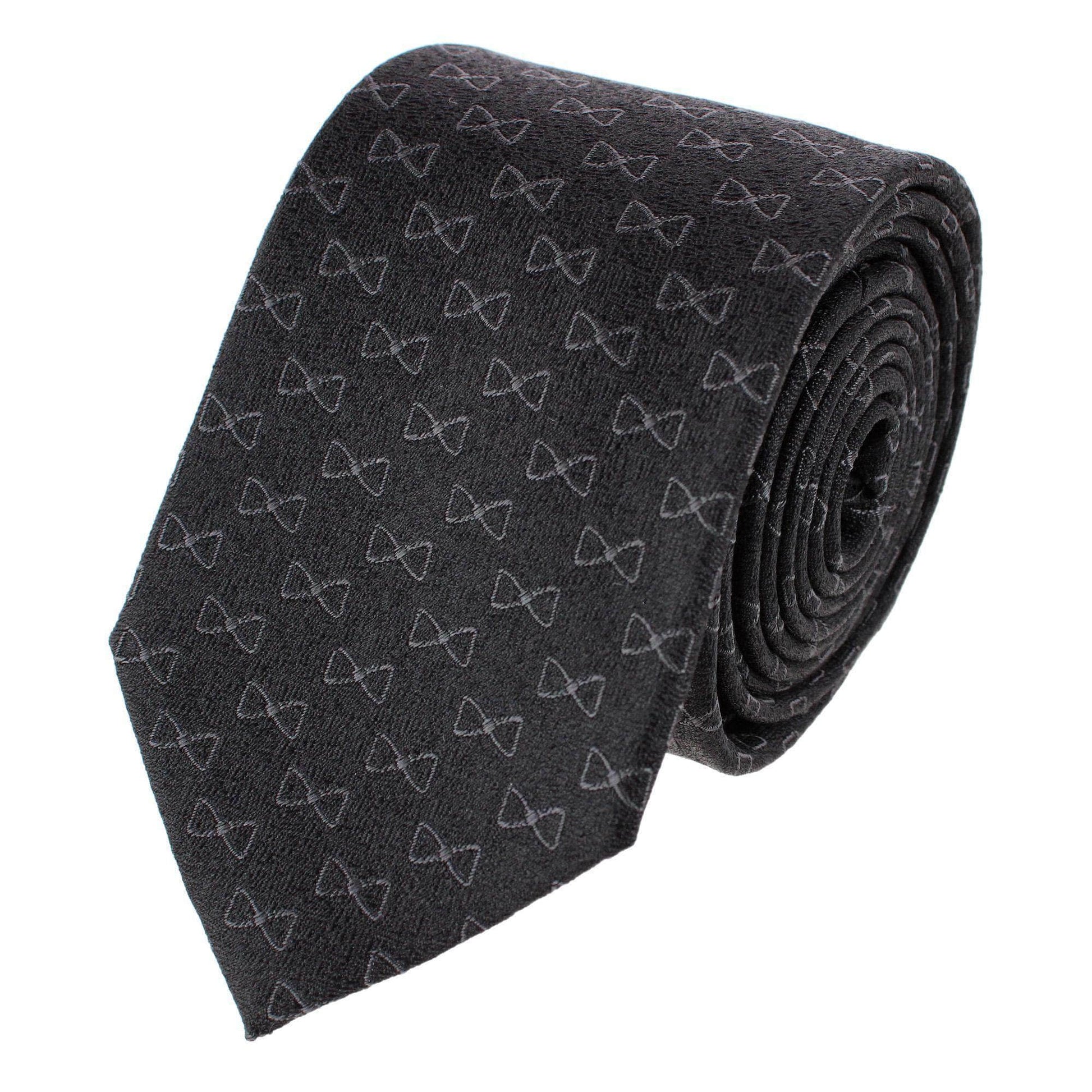 Trafalgar Signature Logo Silk Novelty Necktie - Black