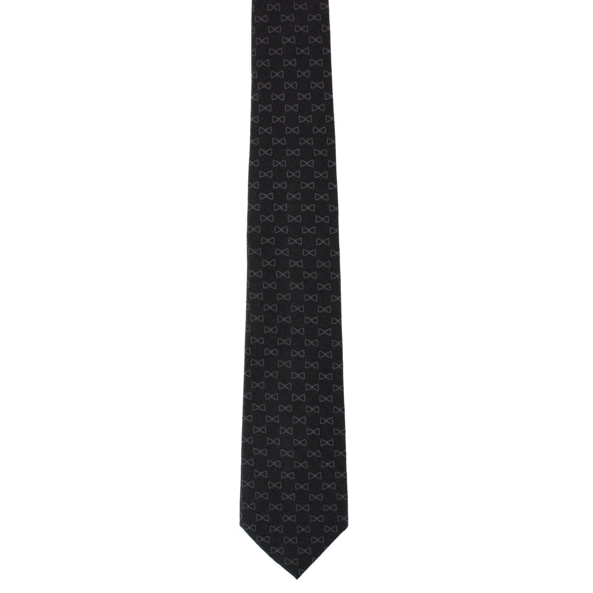 Trafalgar Signature Logo Silk Novelty Necktie - Black