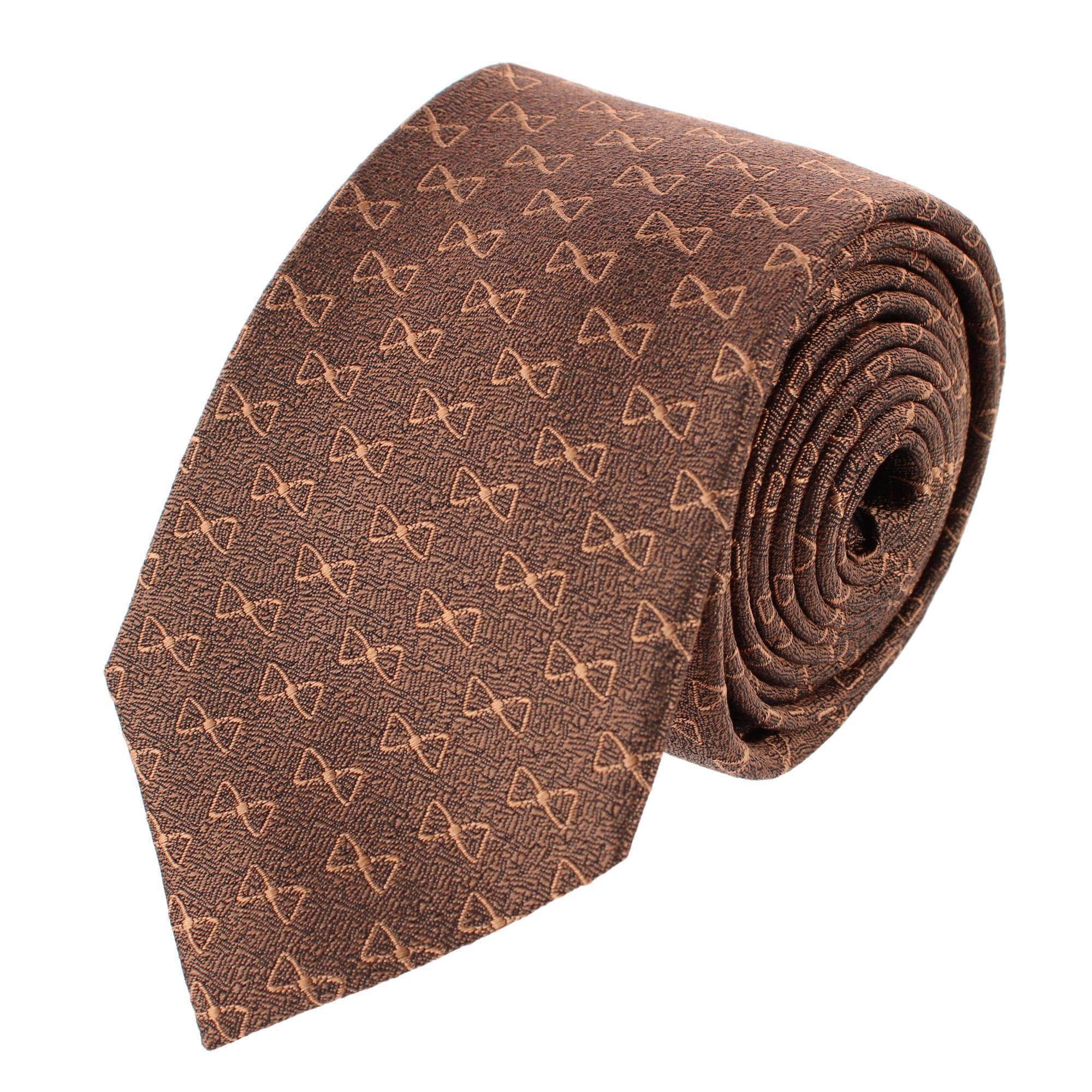 Trafalgar Signature Logo Silk Novelty Necktie - Brown