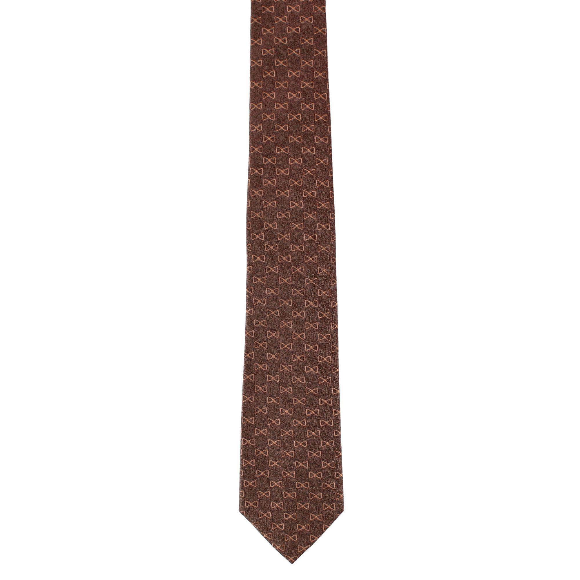 Trafalgar Signature Logo Silk Novelty Necktie - Brown