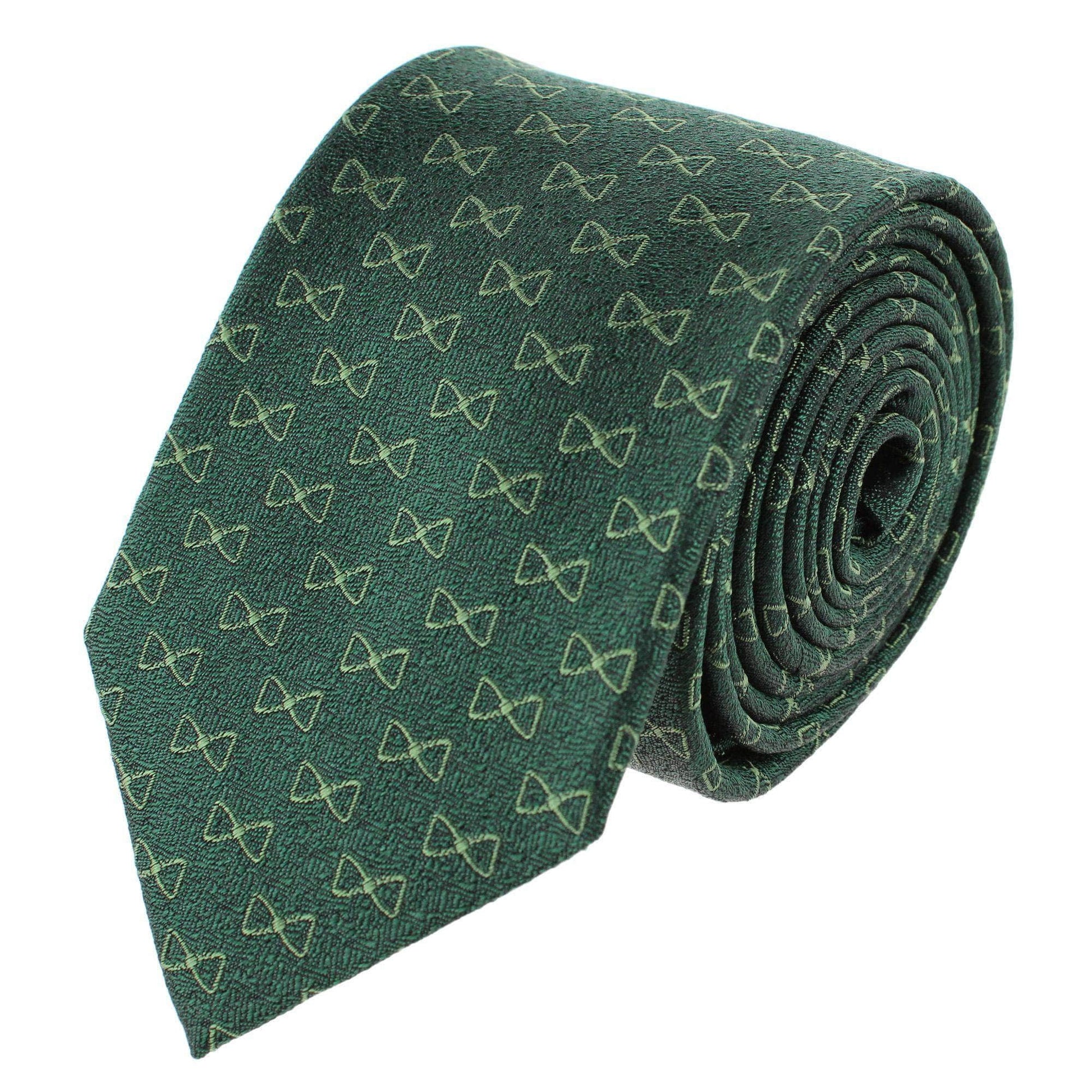 Trafalgar Signature Logo Silk Novelty Necktie - Hunter Green