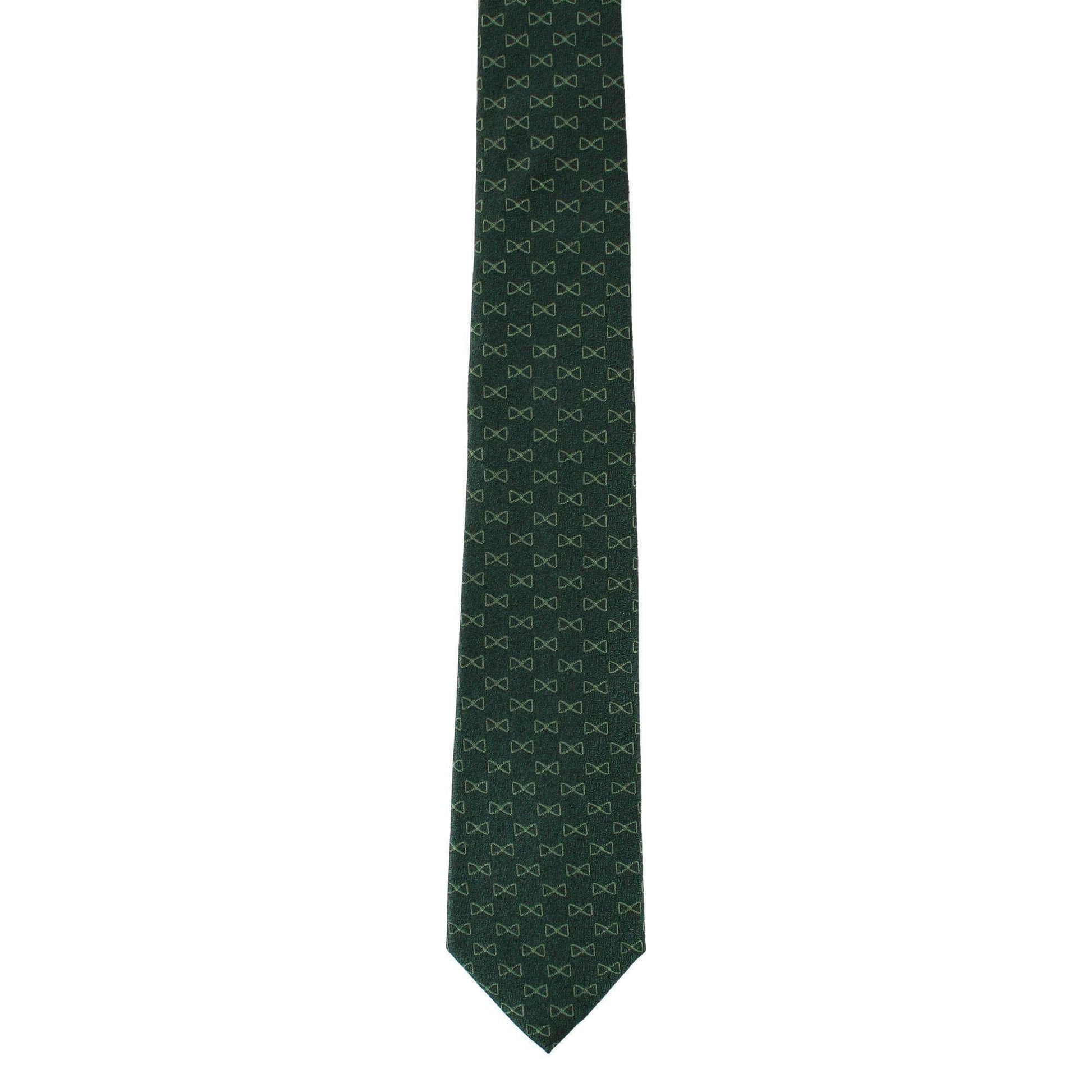 Trafalgar Signature Logo Silk Novelty Necktie - Hunter Green