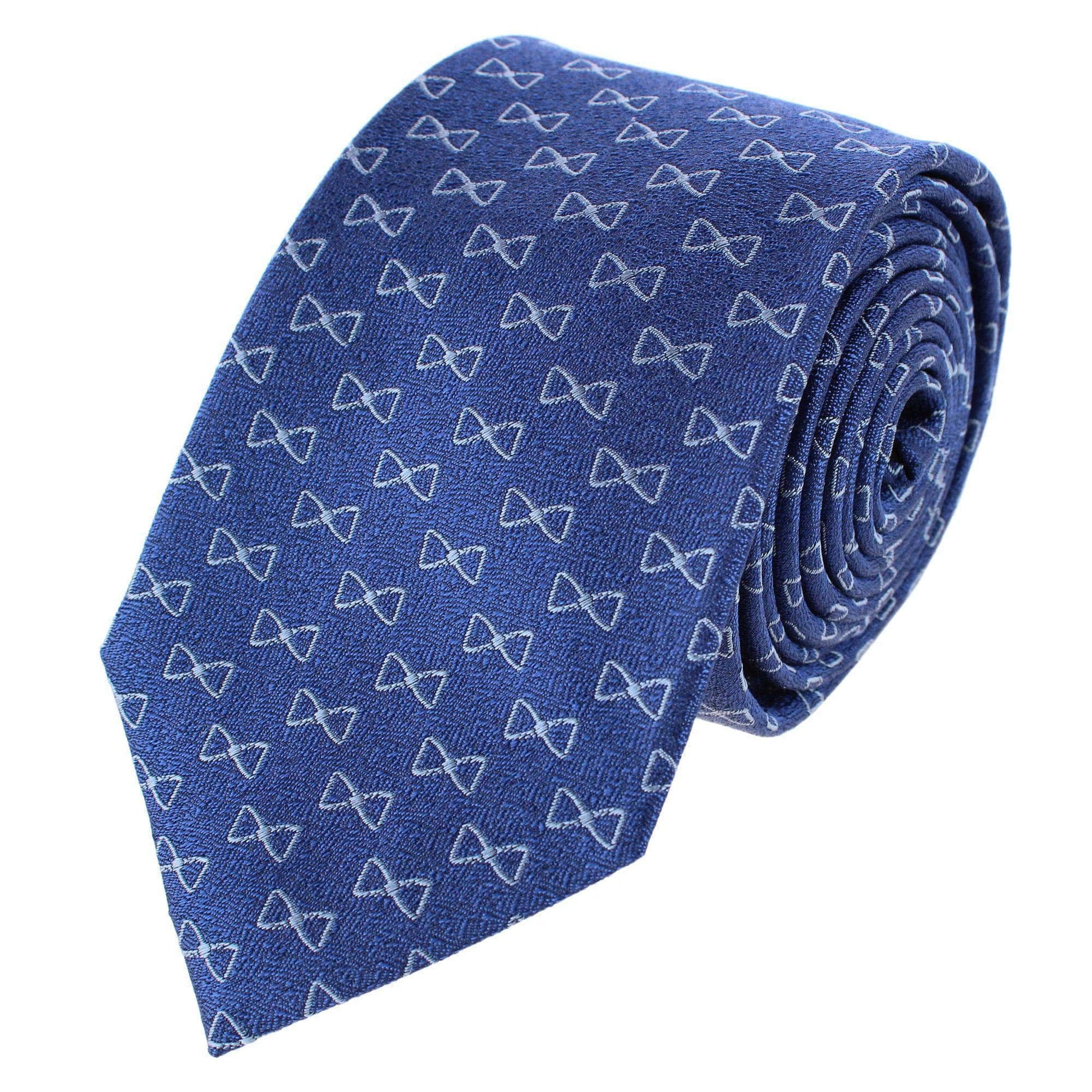 Trafalgar Signature Logo Silk Novelty Necktie - Navy Blue