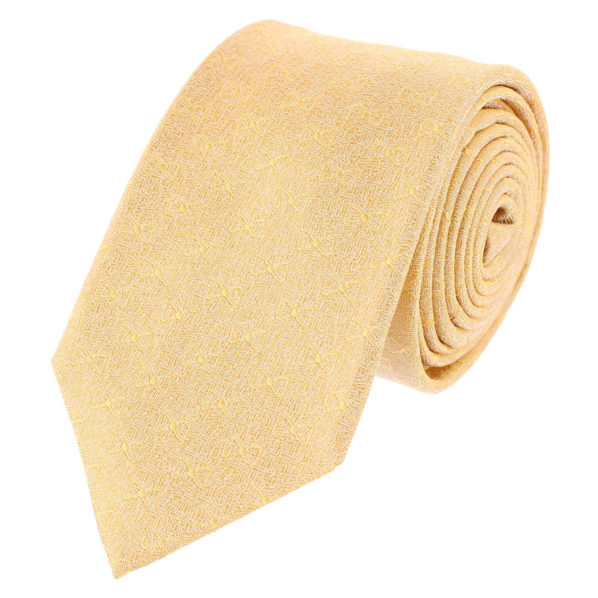 Trafalgar Signature Logo Silk Novelty Necktie - Gold