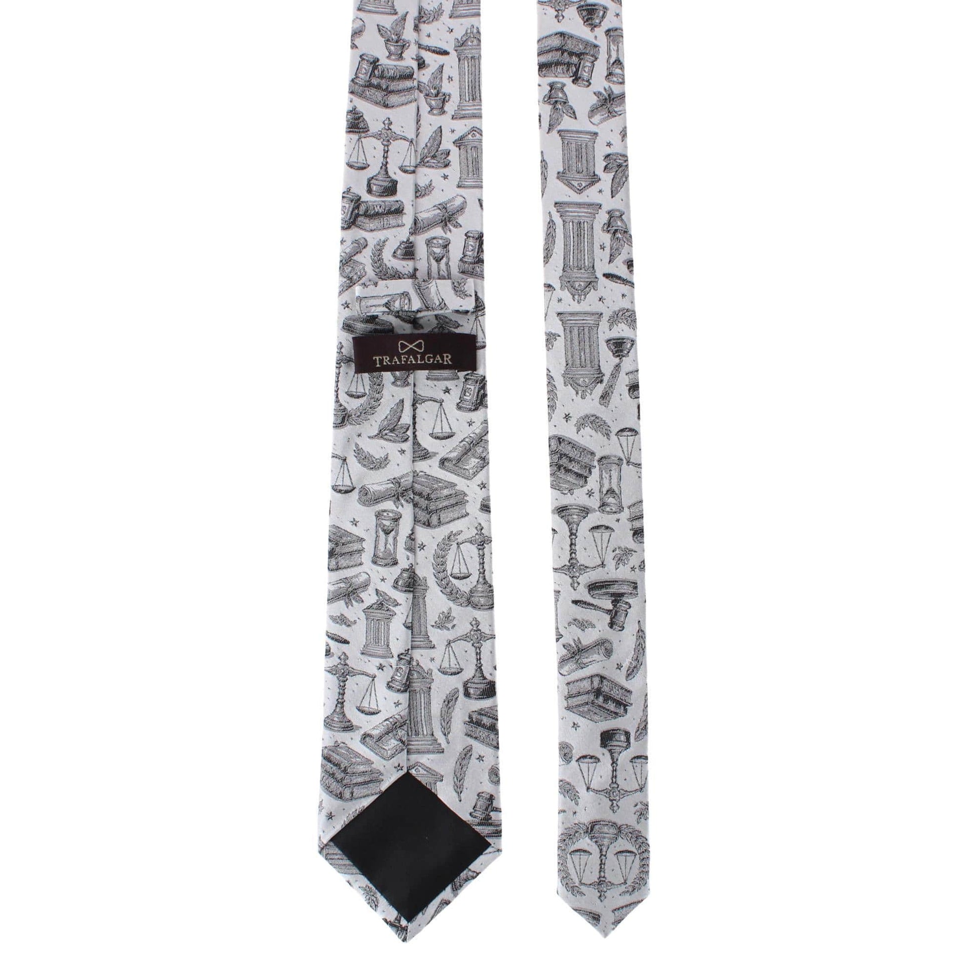 Esquire Law Silk Novelty Necktie - Silver