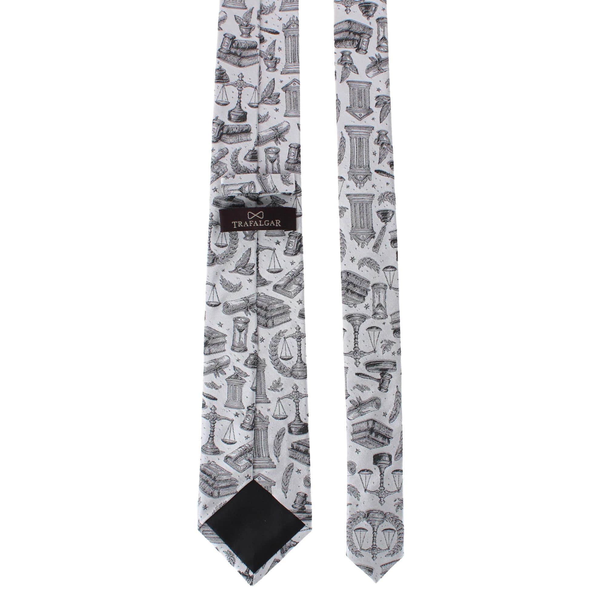 Esquire Law Silk Novelty Necktie - Silver