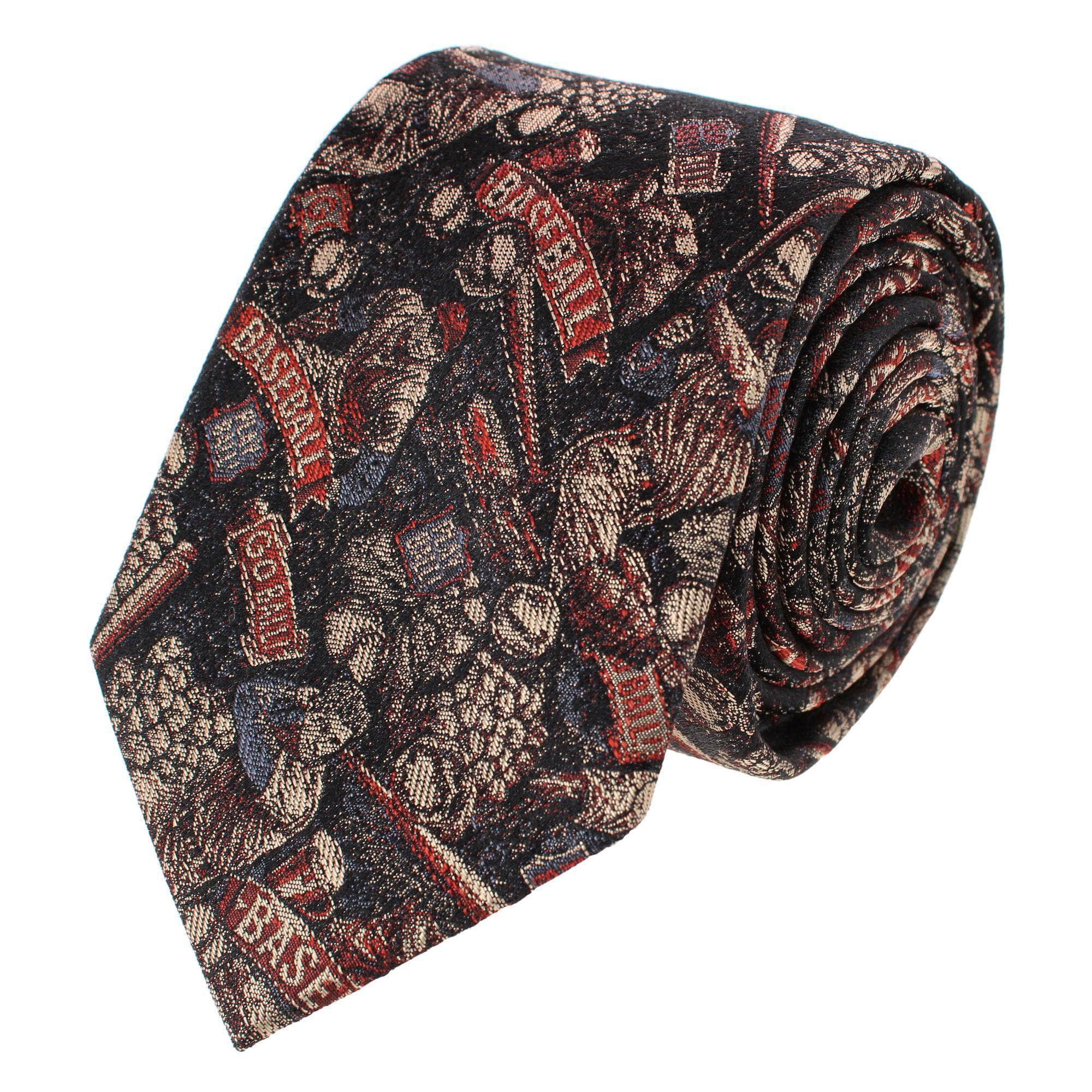 Batter Up Baseball Silk Novelty Necktie - Multiple