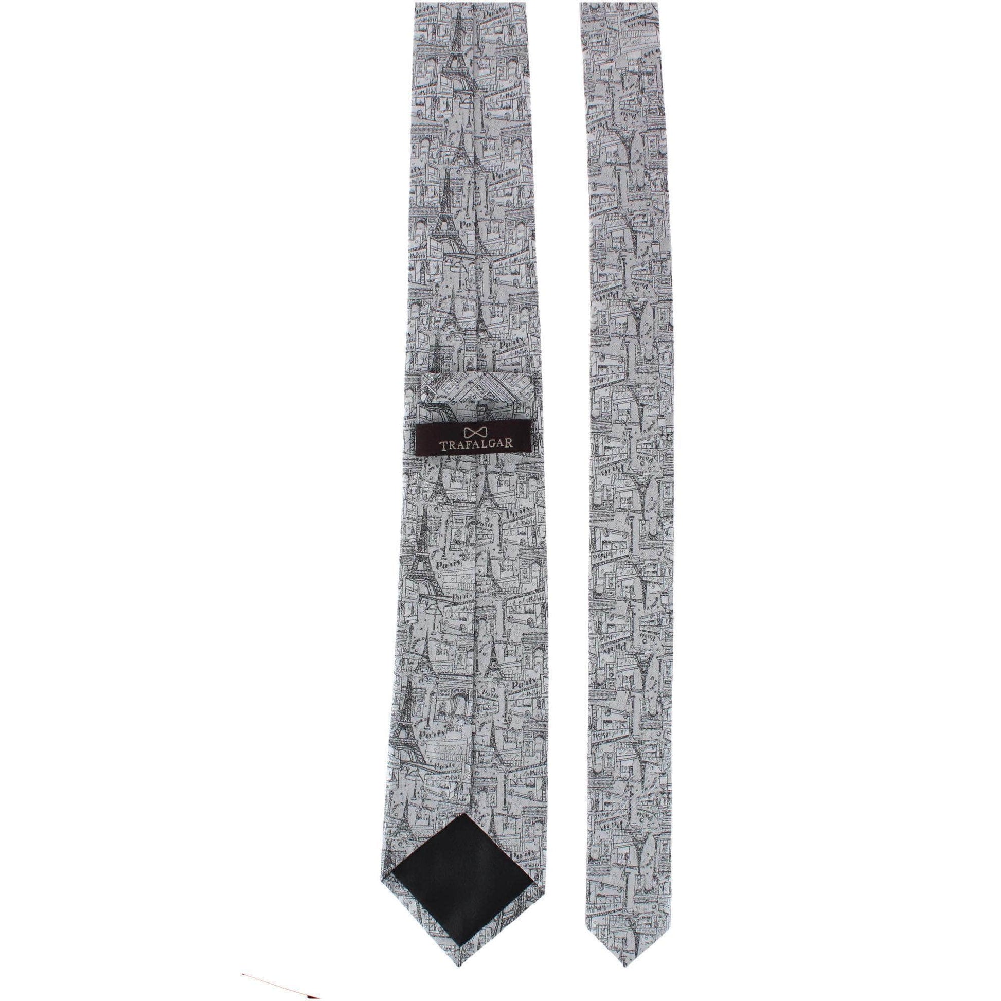 Parisian Nights Silk Novelty Necktie - Silver