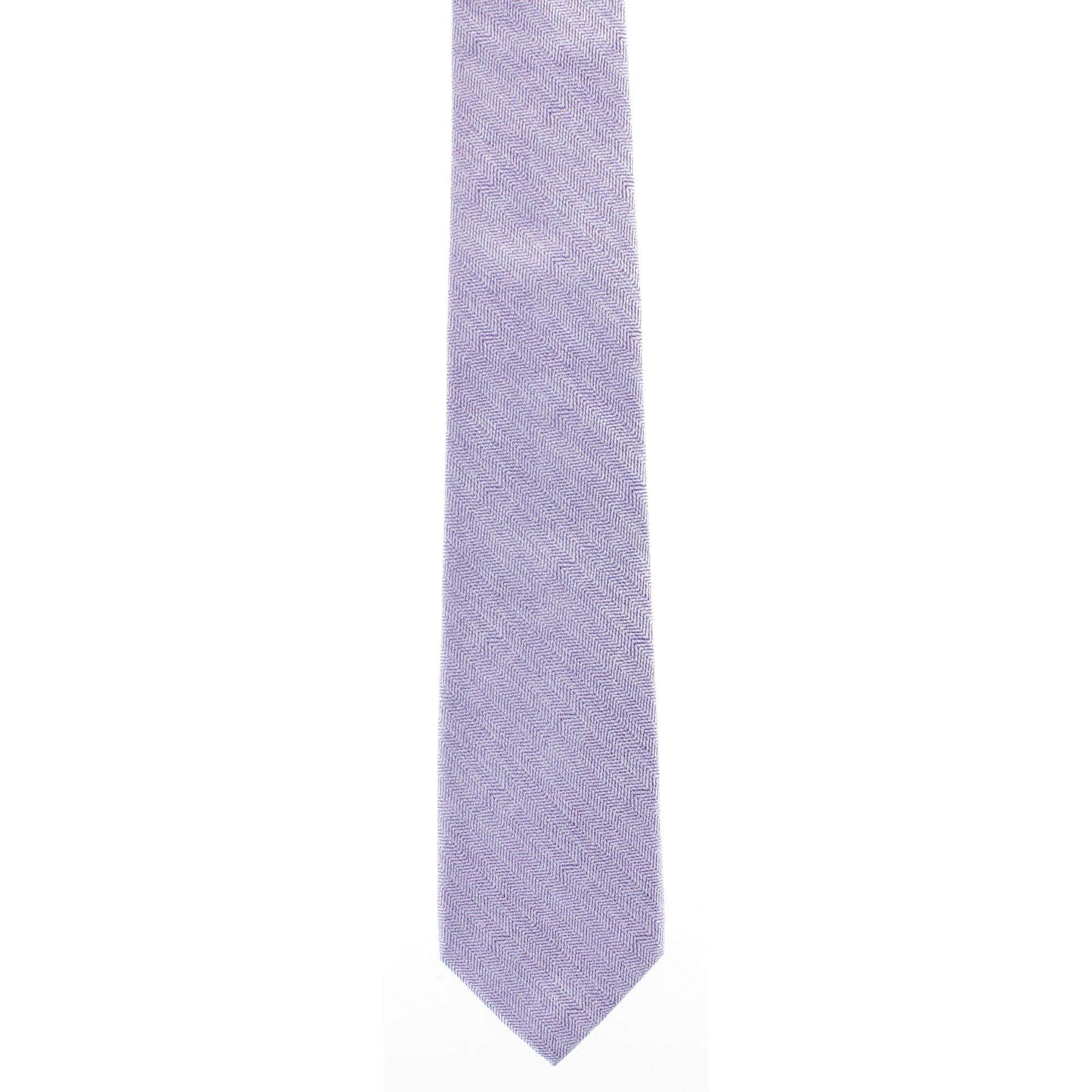 Classy Herringbone Wool Blend Business Necktie - Purple