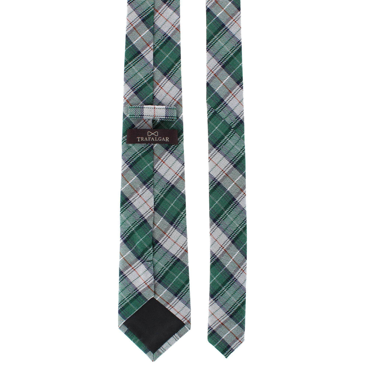 Gerald Green and Silver Plaid Wool Blend Necktie - Multiple