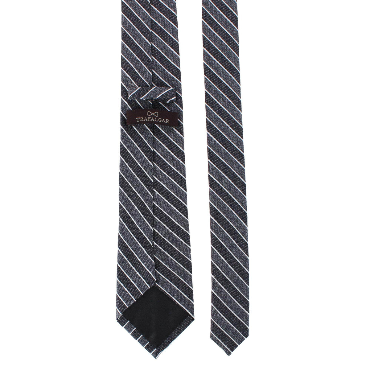 Dacari Diagonal Blocked Wool Blend Necktie - Black