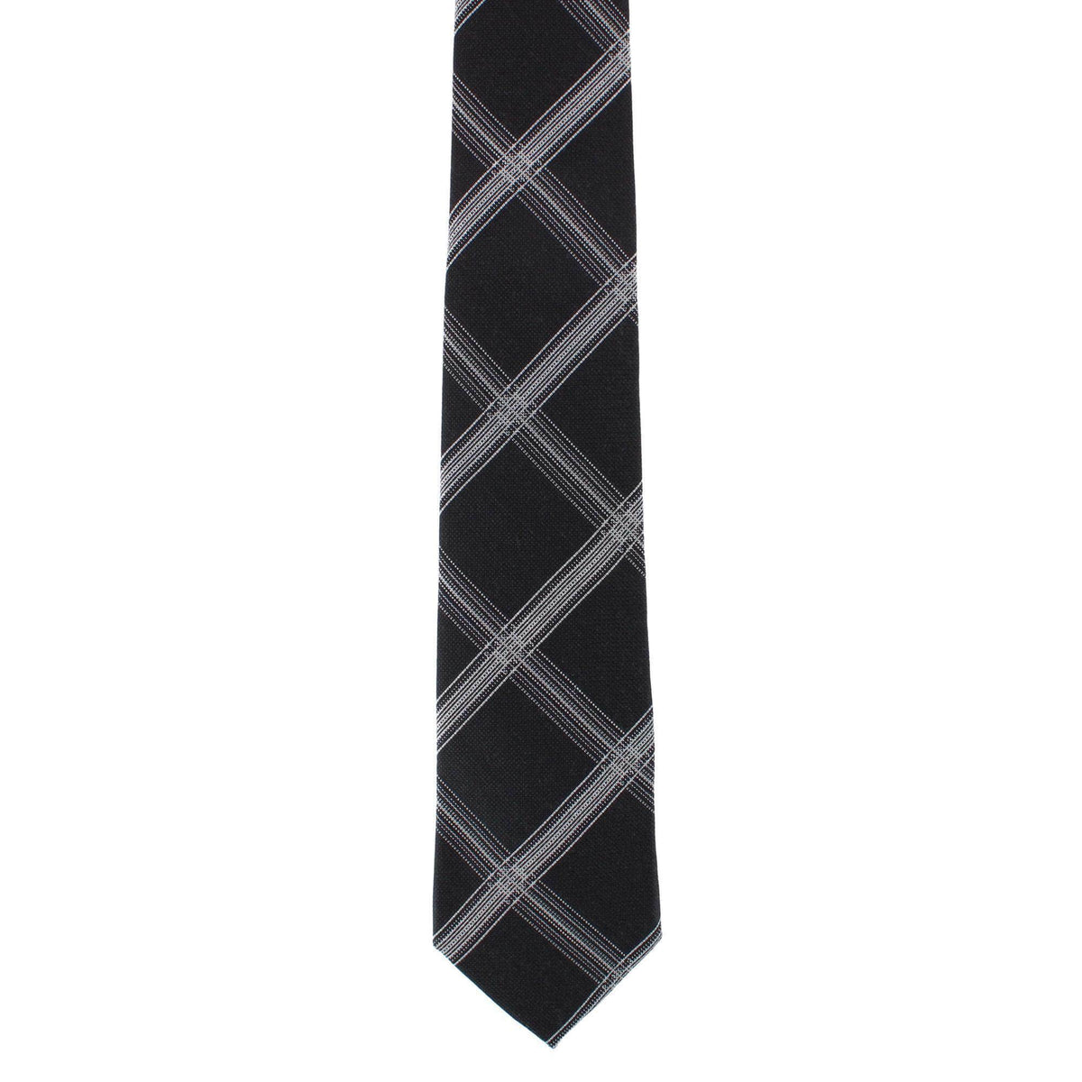 Boswell Business Patterned Wool Blend Necktie - Black