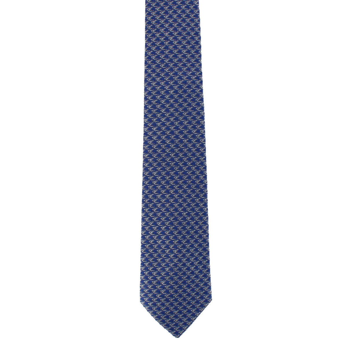 Nereus Diamond Neat Patterned Business Wool Blend Necktie - Blue