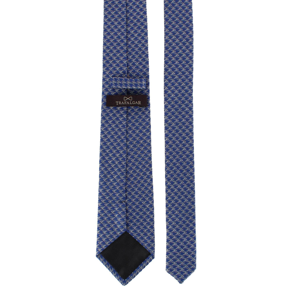 Nereus Diamond Neat Patterned Business Wool Blend Necktie - Blue