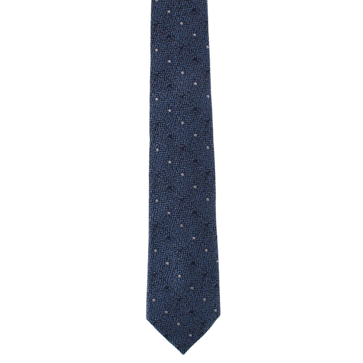 Percival Polka Dot Wool Blend Novelty Necktie - Navy