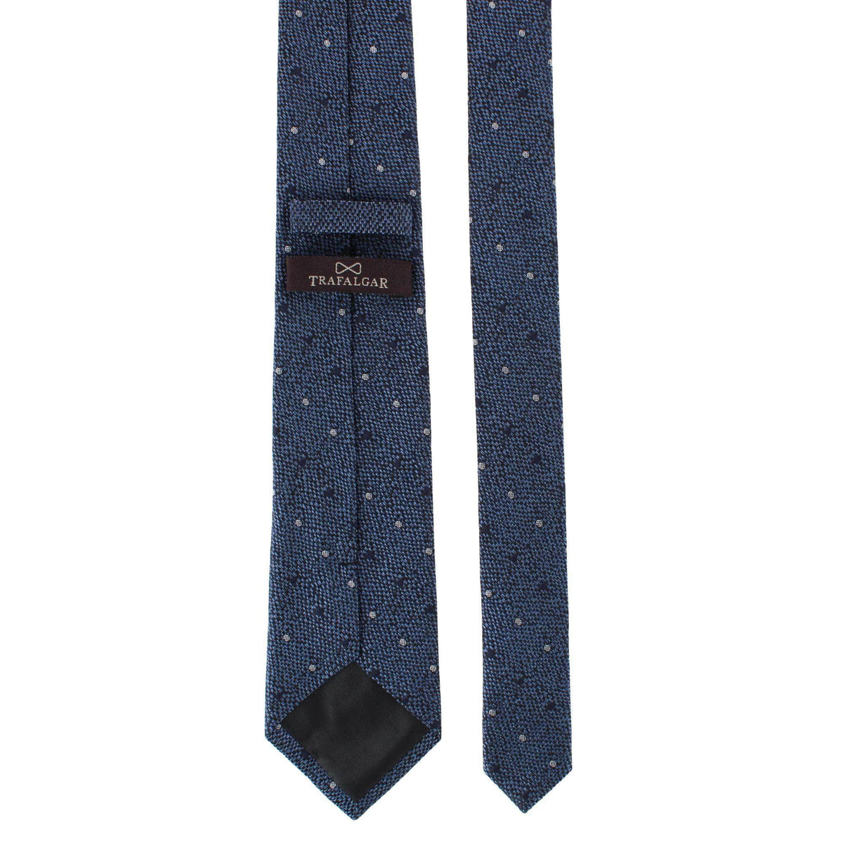 Percival Polka Dot Wool Blend Novelty Necktie - Navy