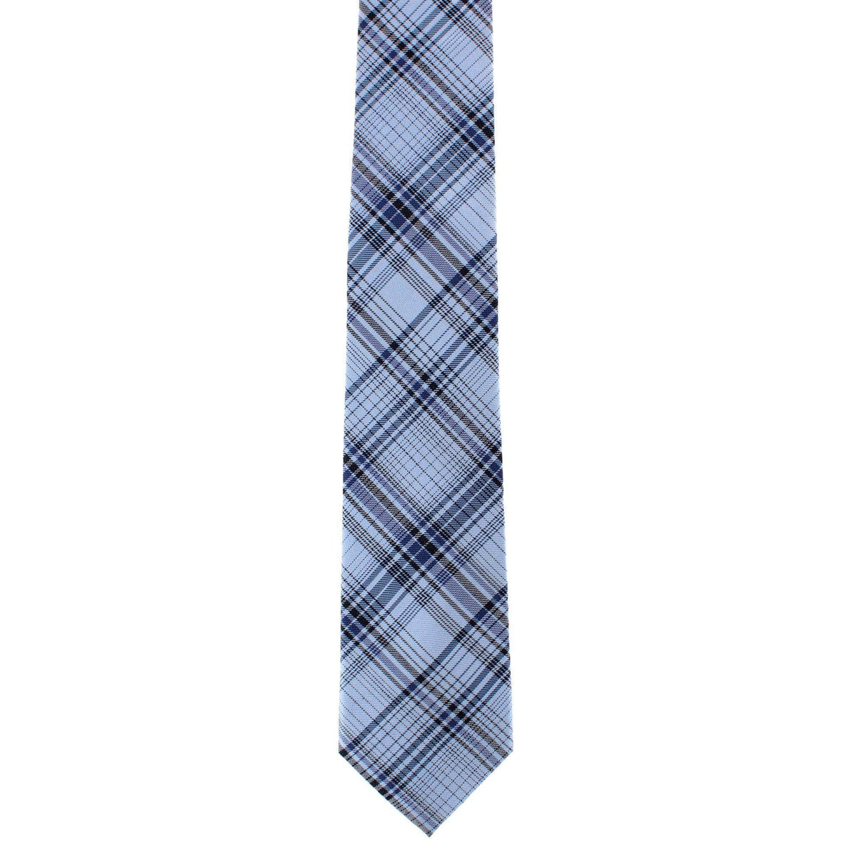 Leander Multi Striped Business Wool Blend Necktie - Light Blue