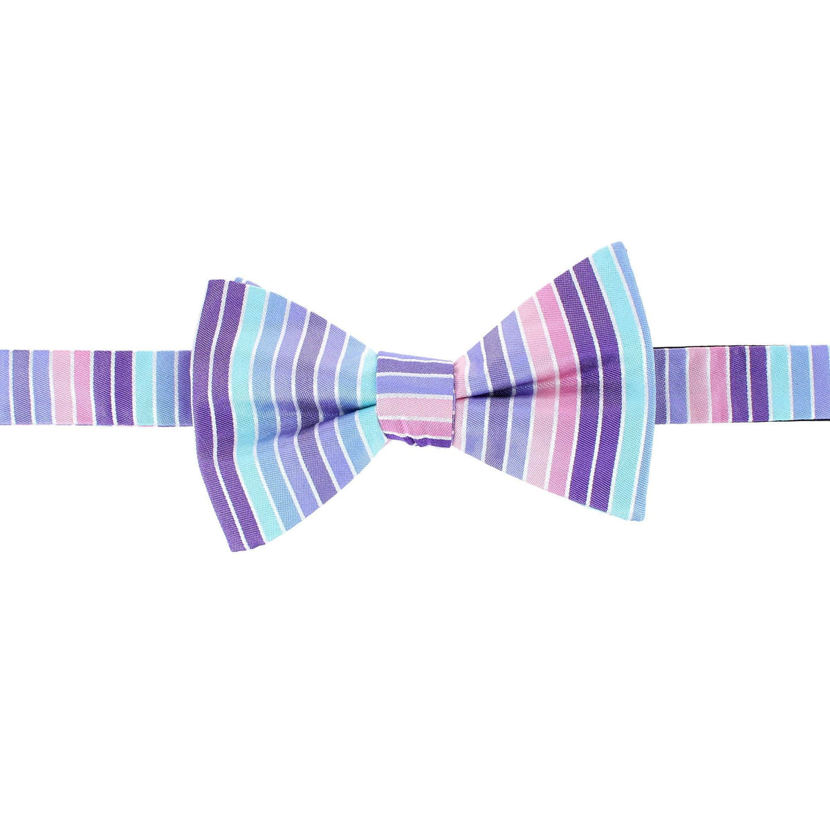 Isly Pastel Multi Striped Silk Bow Tie - Multiple