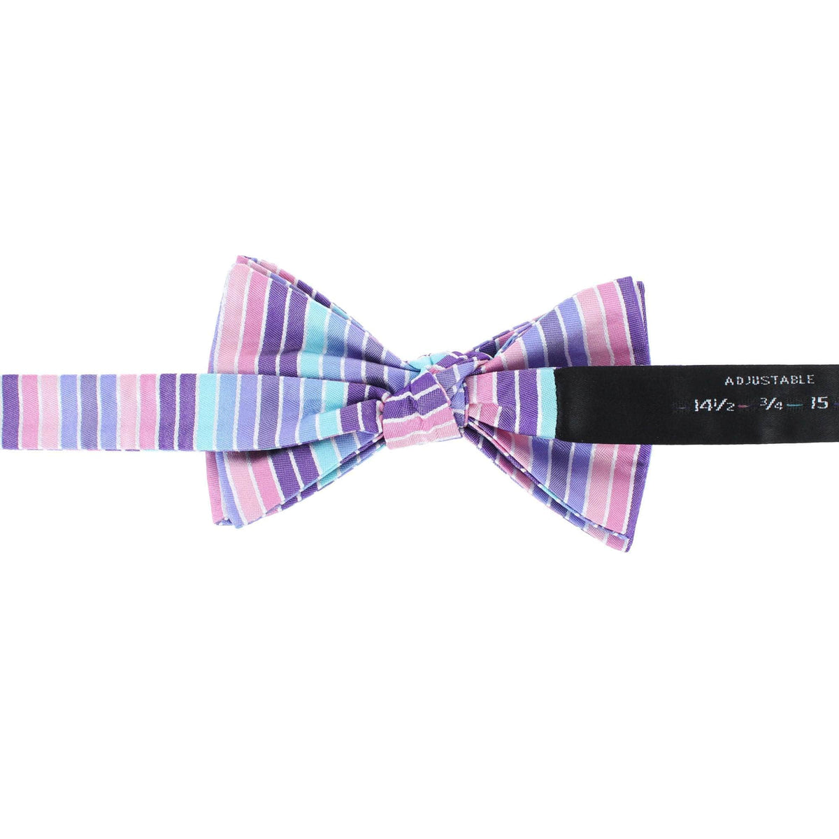 Isly Pastel Multi Striped Silk Bow Tie - Multiple