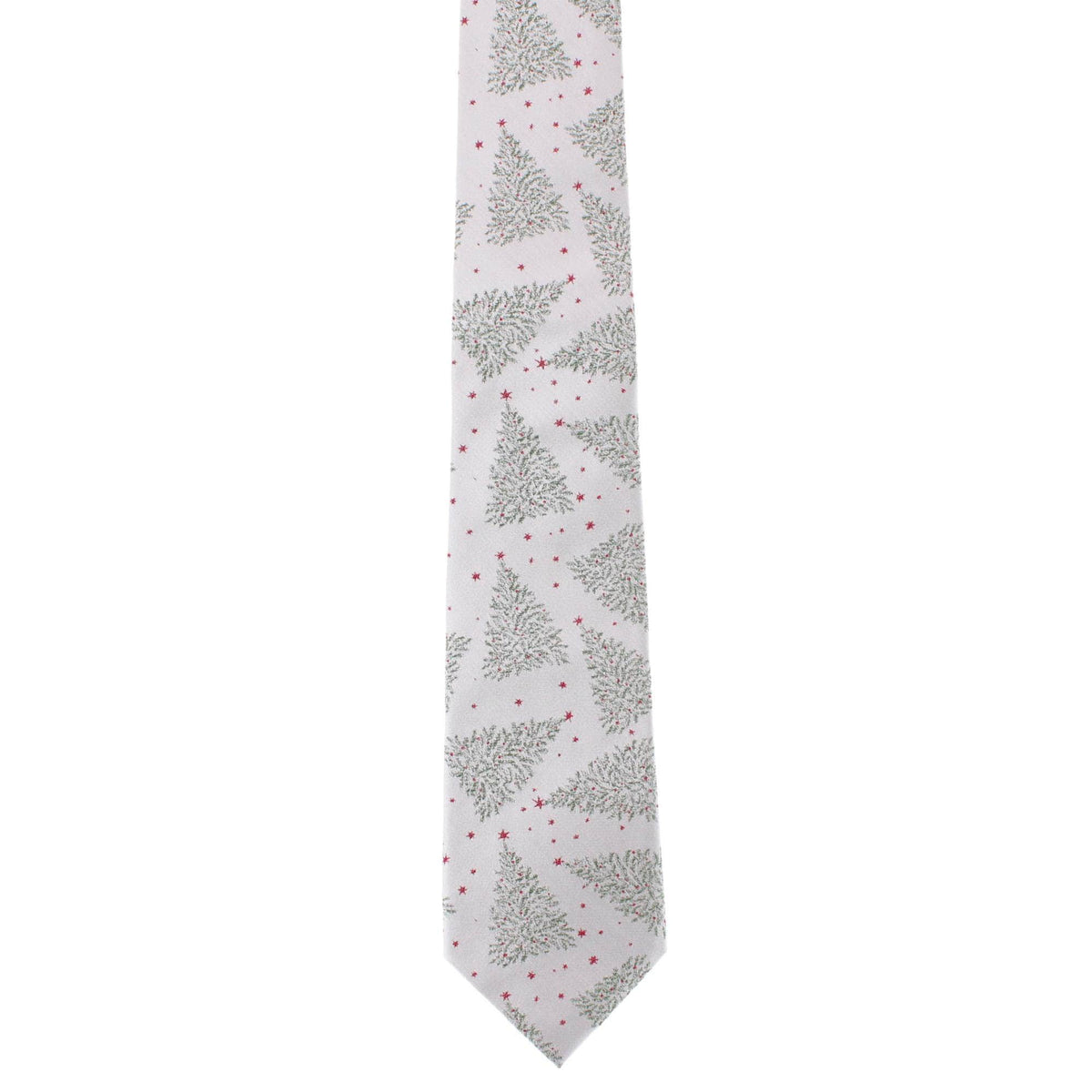 Sterling Modern Christmas Tree Novelty Holiday Necktie - Silver