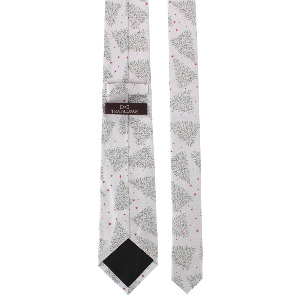Sterling Modern Christmas Tree Novelty Holiday Necktie - Silver