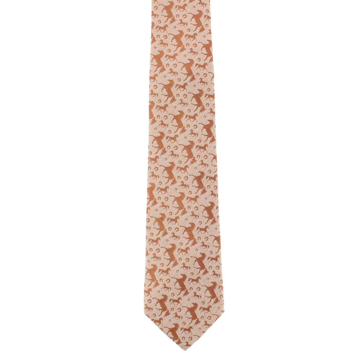 Elio Equestrian Show Horse Novelty Silk Necktie - Brass