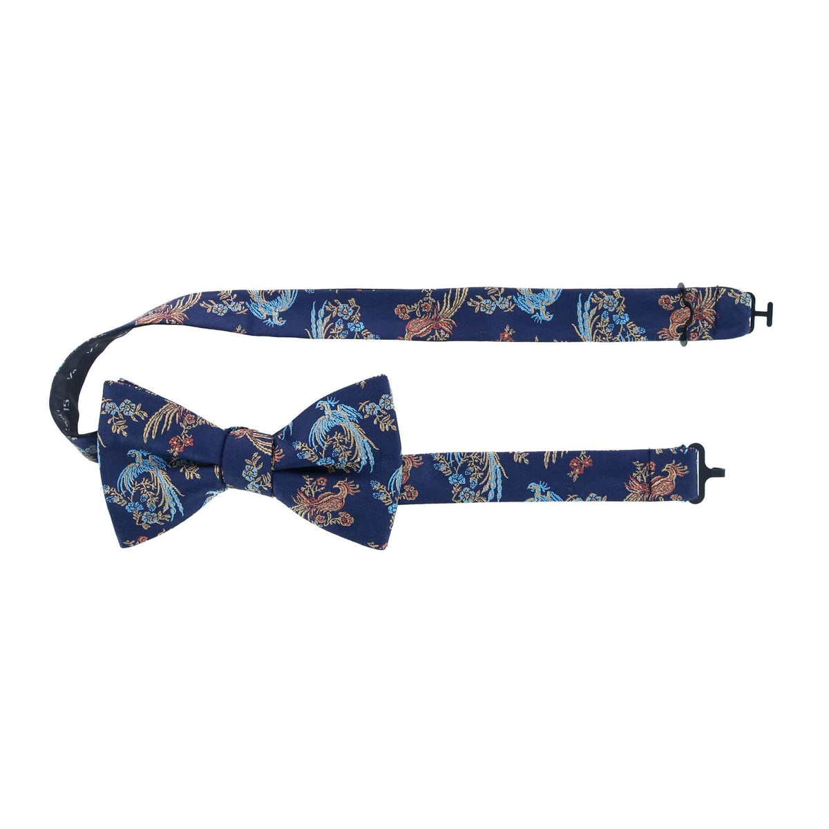 Birds of Prosperity Silk Bow Tie - Navy