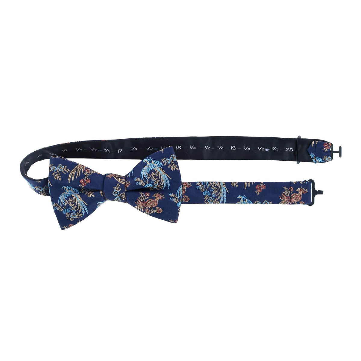 Birds of Prosperity Silk Bow Tie - Navy