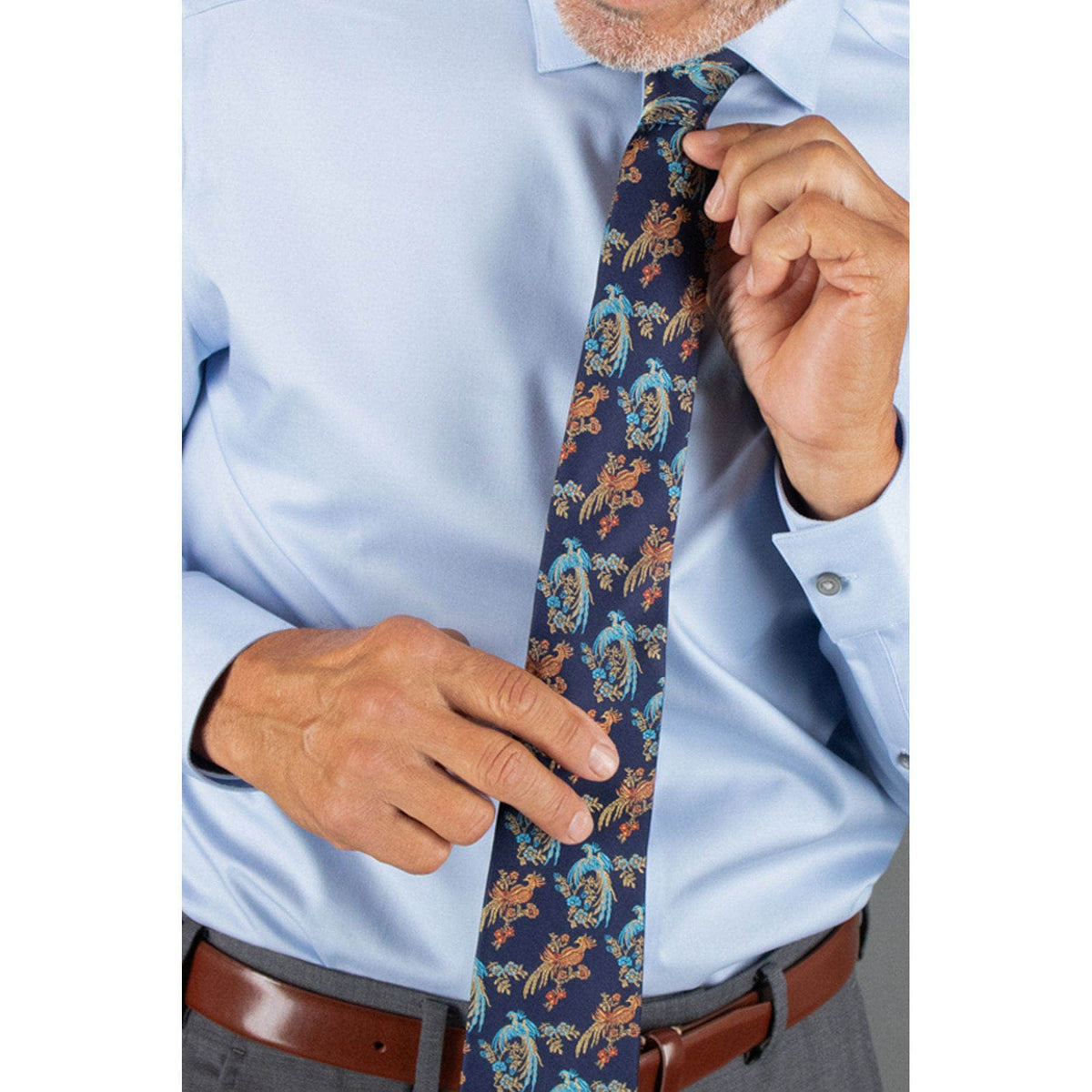 Birds of Prosperity Necktie - Navy