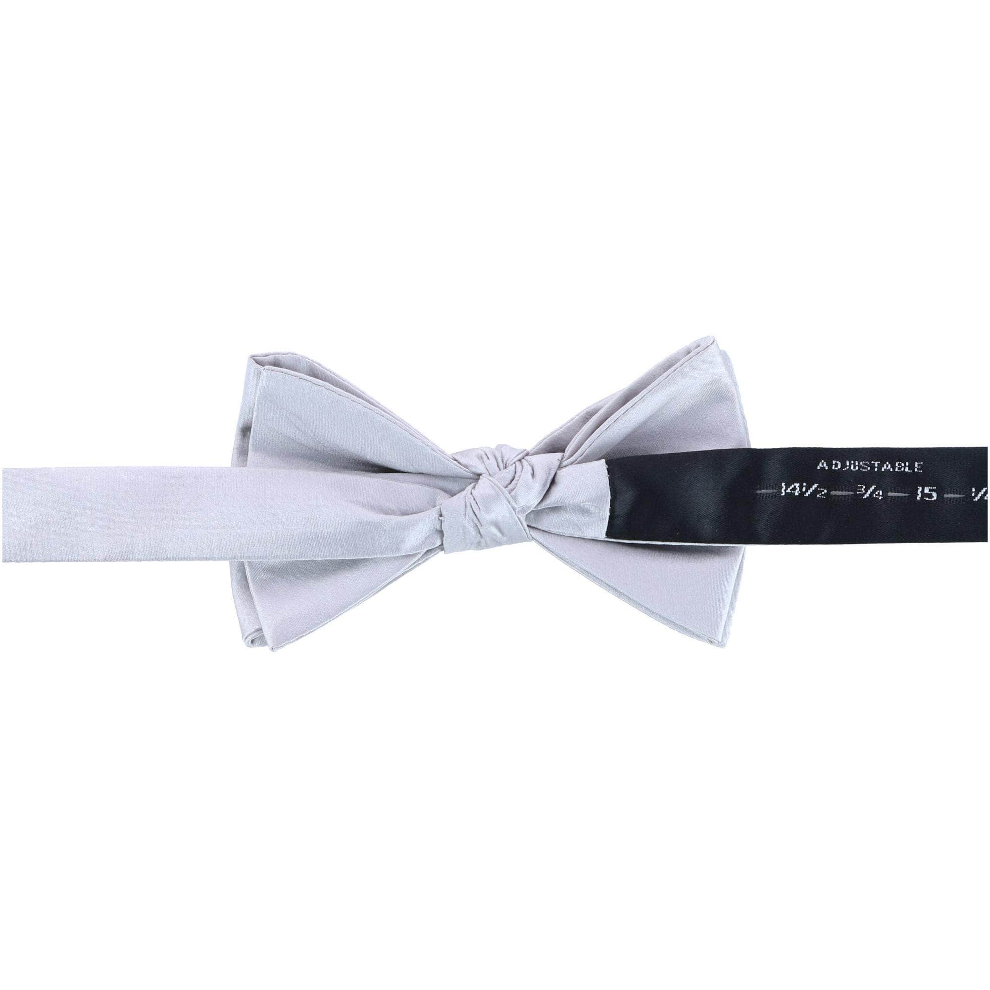 Sutton Solid Color Silk Bow Tie - Silver