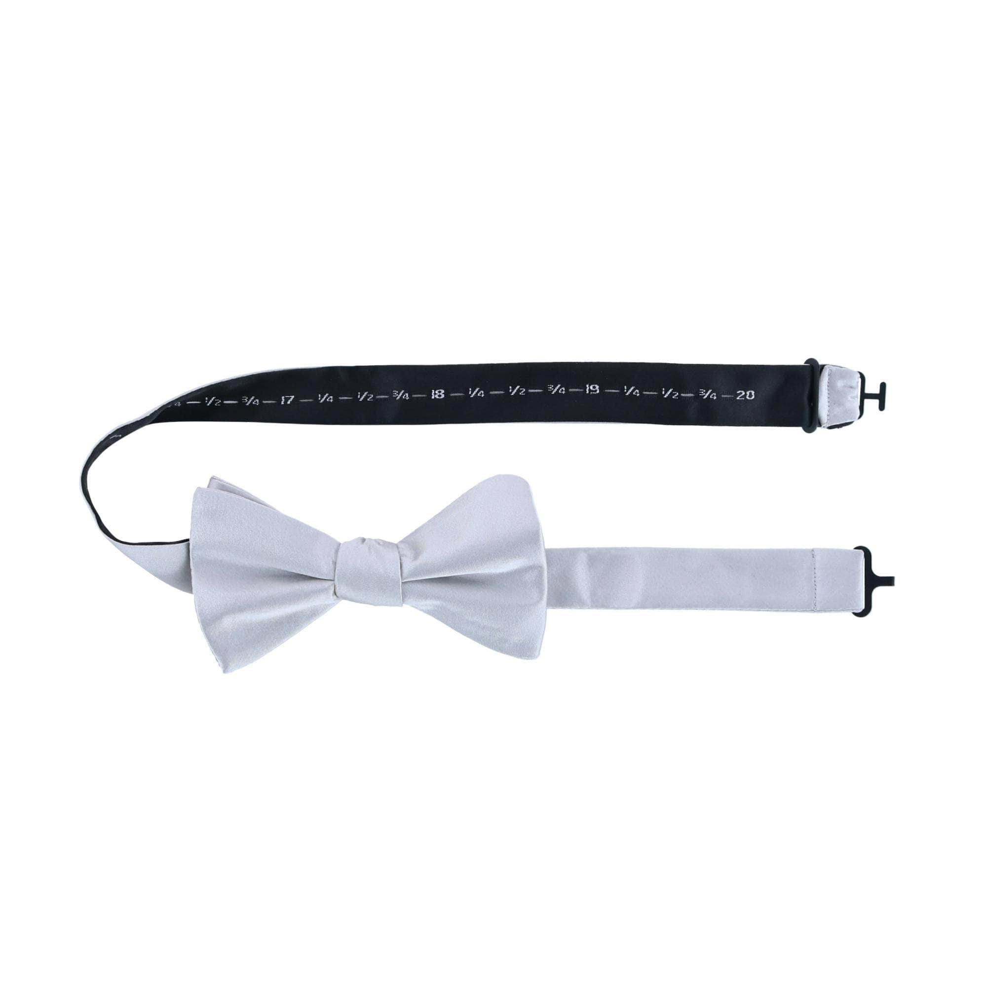 Sutton Solid Color Silk Bow Tie - Silver
