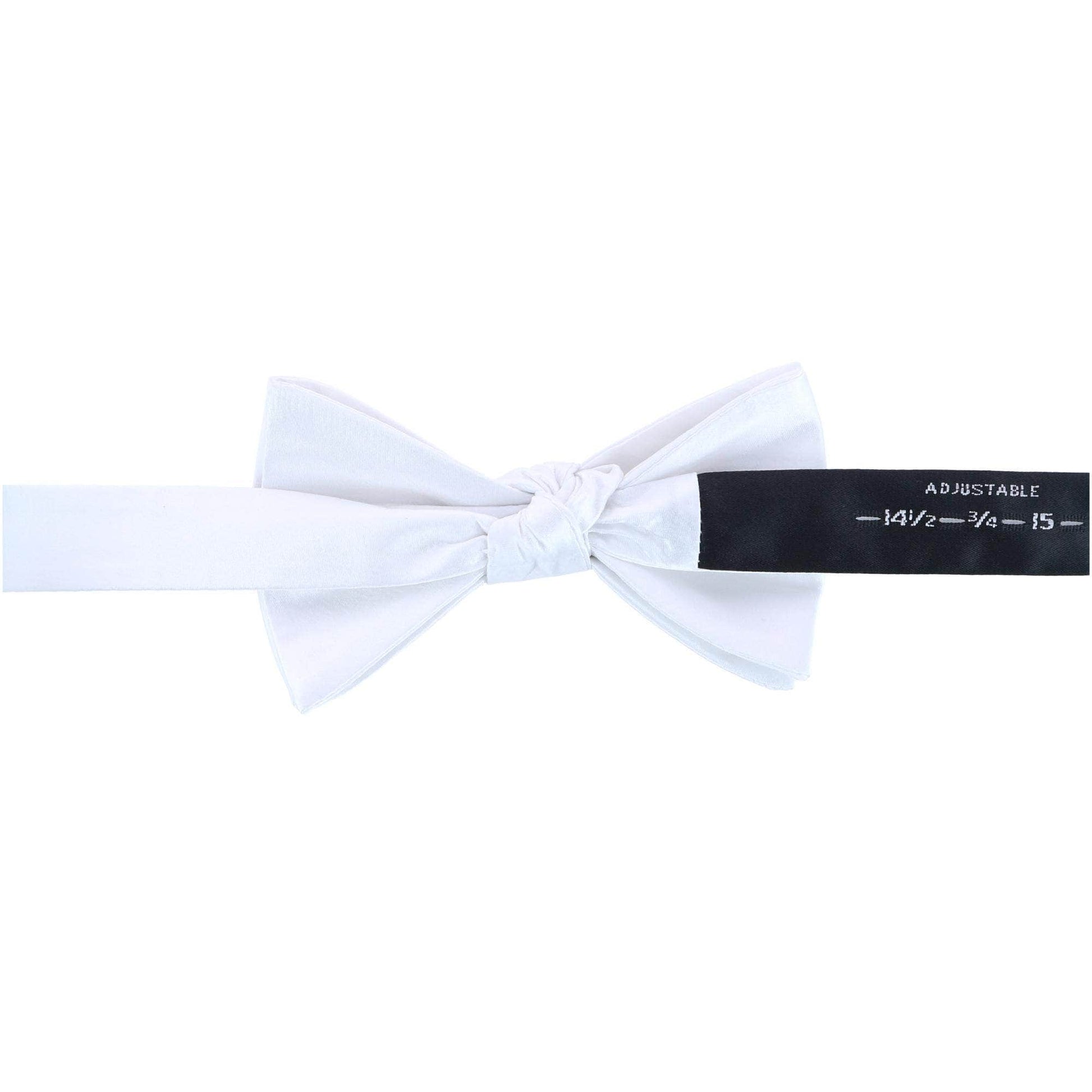 Sutton Solid Color Silk Bow Tie - White