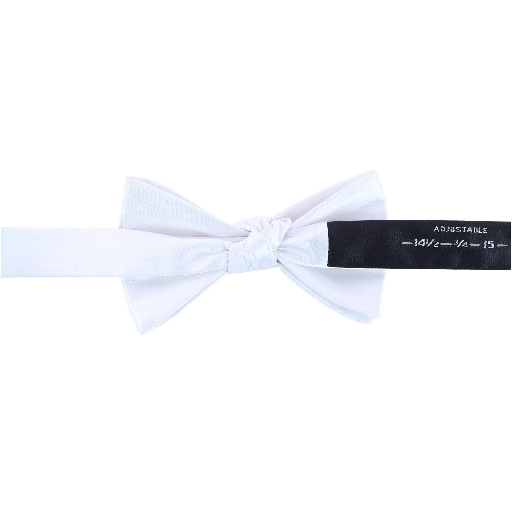 Sutton Solid Color Silk Bow Tie - White