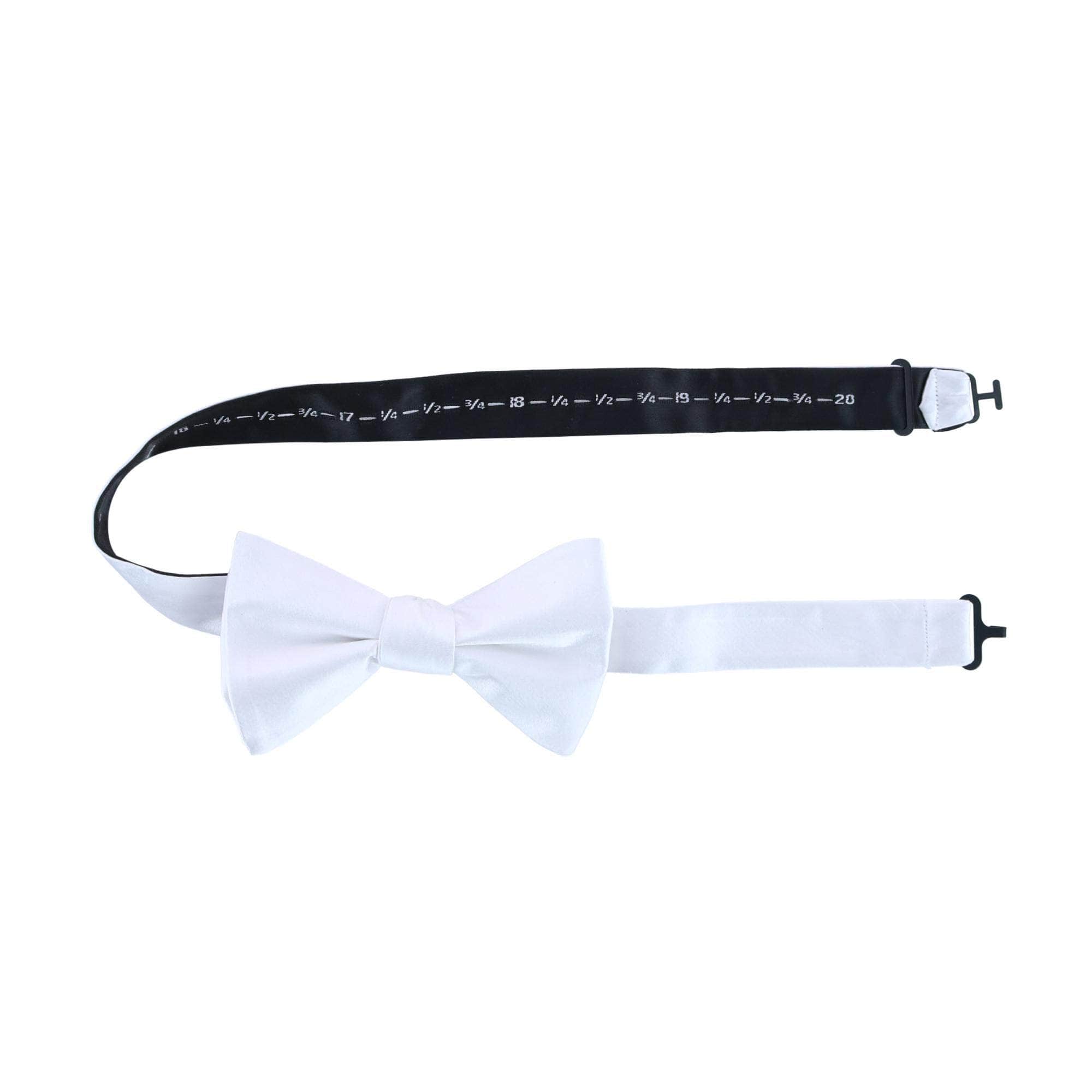 Sutton Solid Color Silk Bow Tie - White