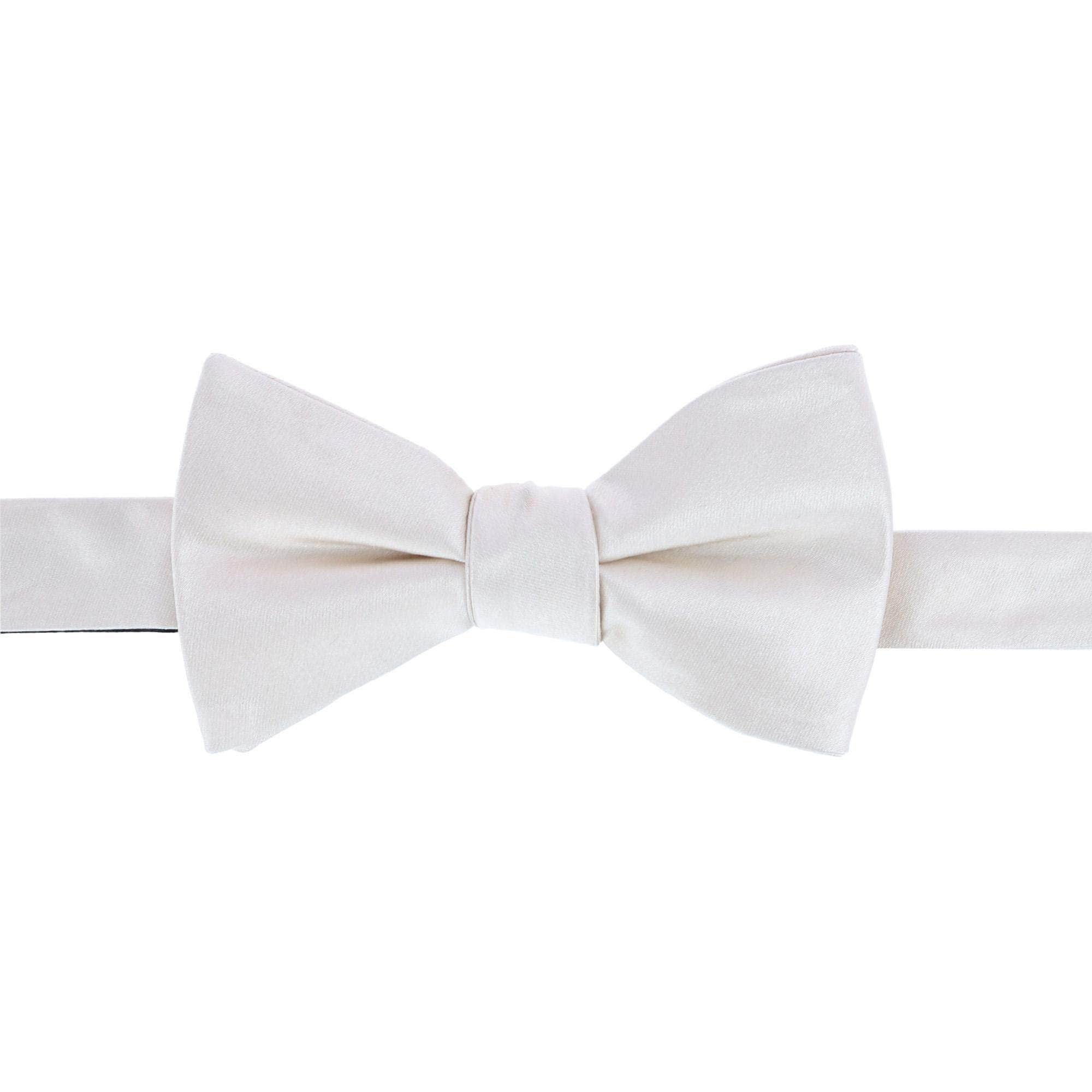 Sutton Solid Color Silk Bow Tie - Ivory