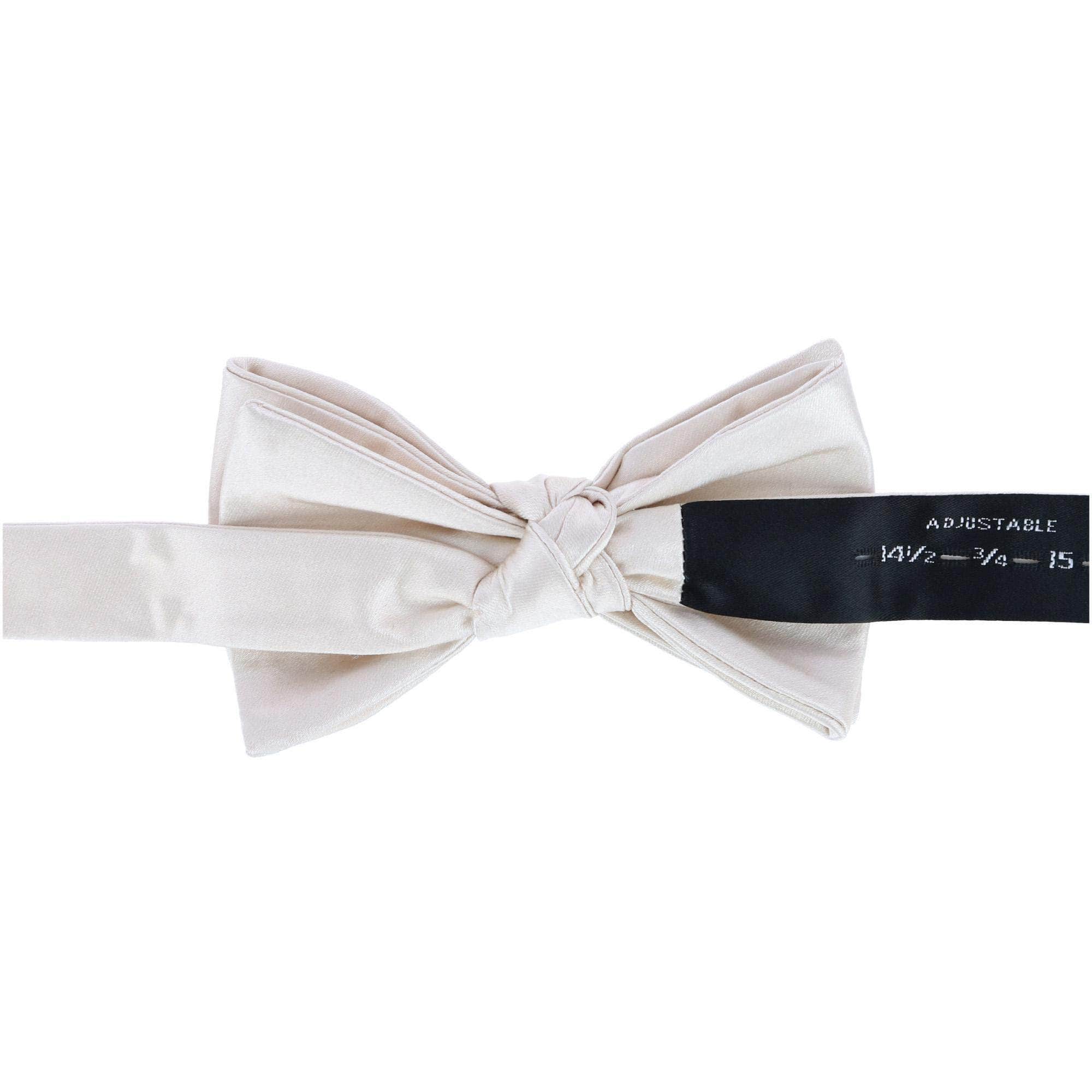 Sutton Solid Color Silk Bow Tie - Ivory