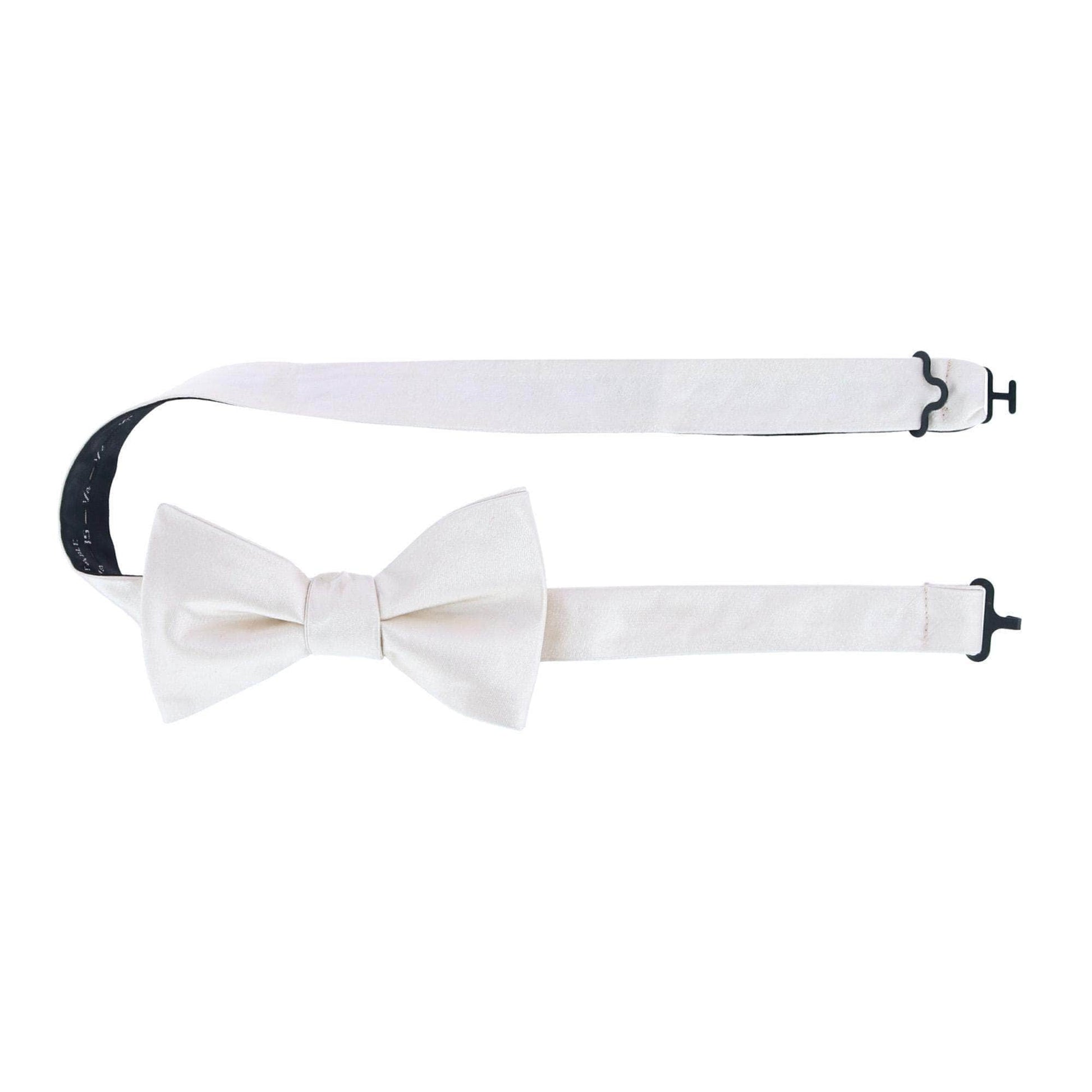 Sutton Solid Color Silk Bow Tie - Ivory
