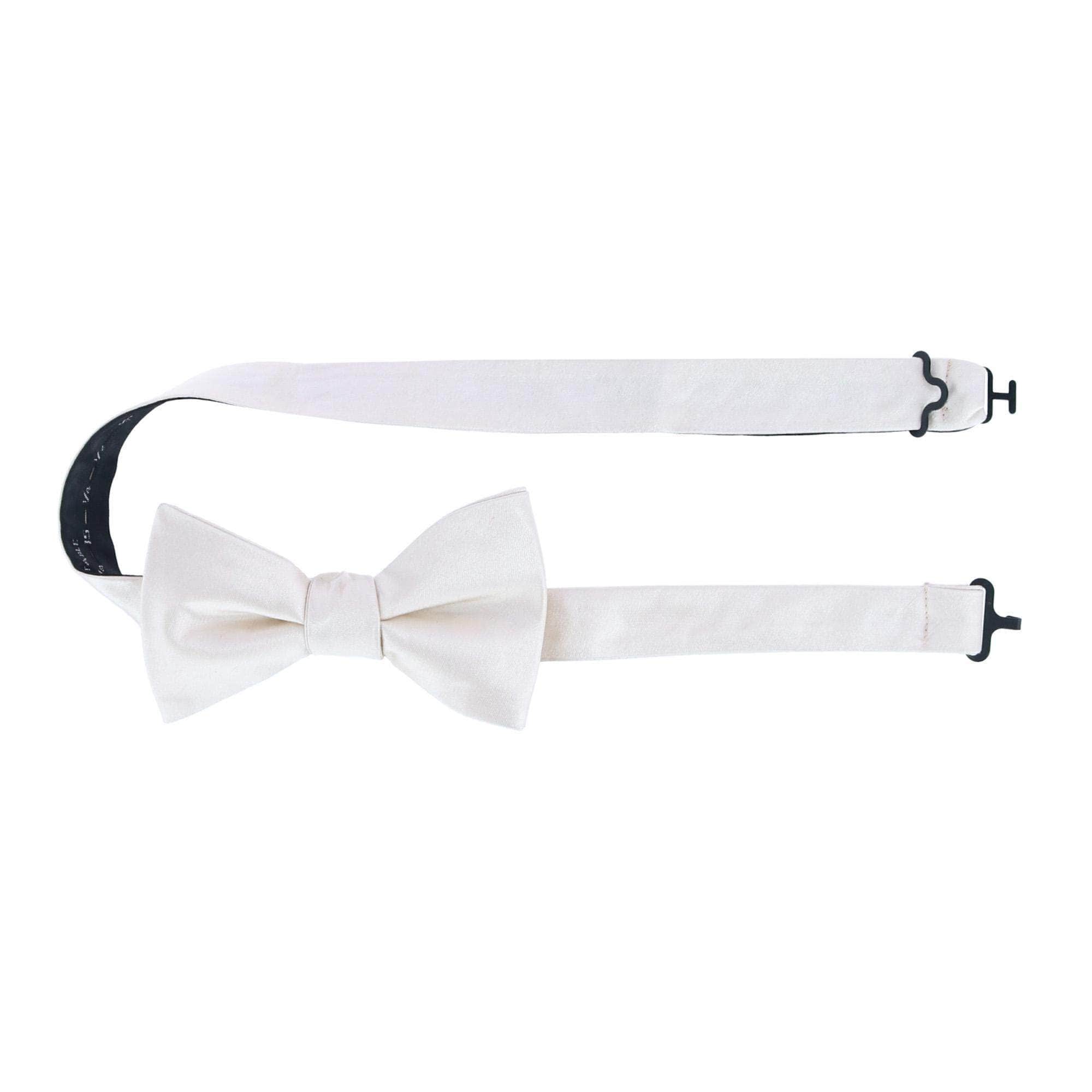 Sutton Solid Color Silk Bow Tie - Ivory
