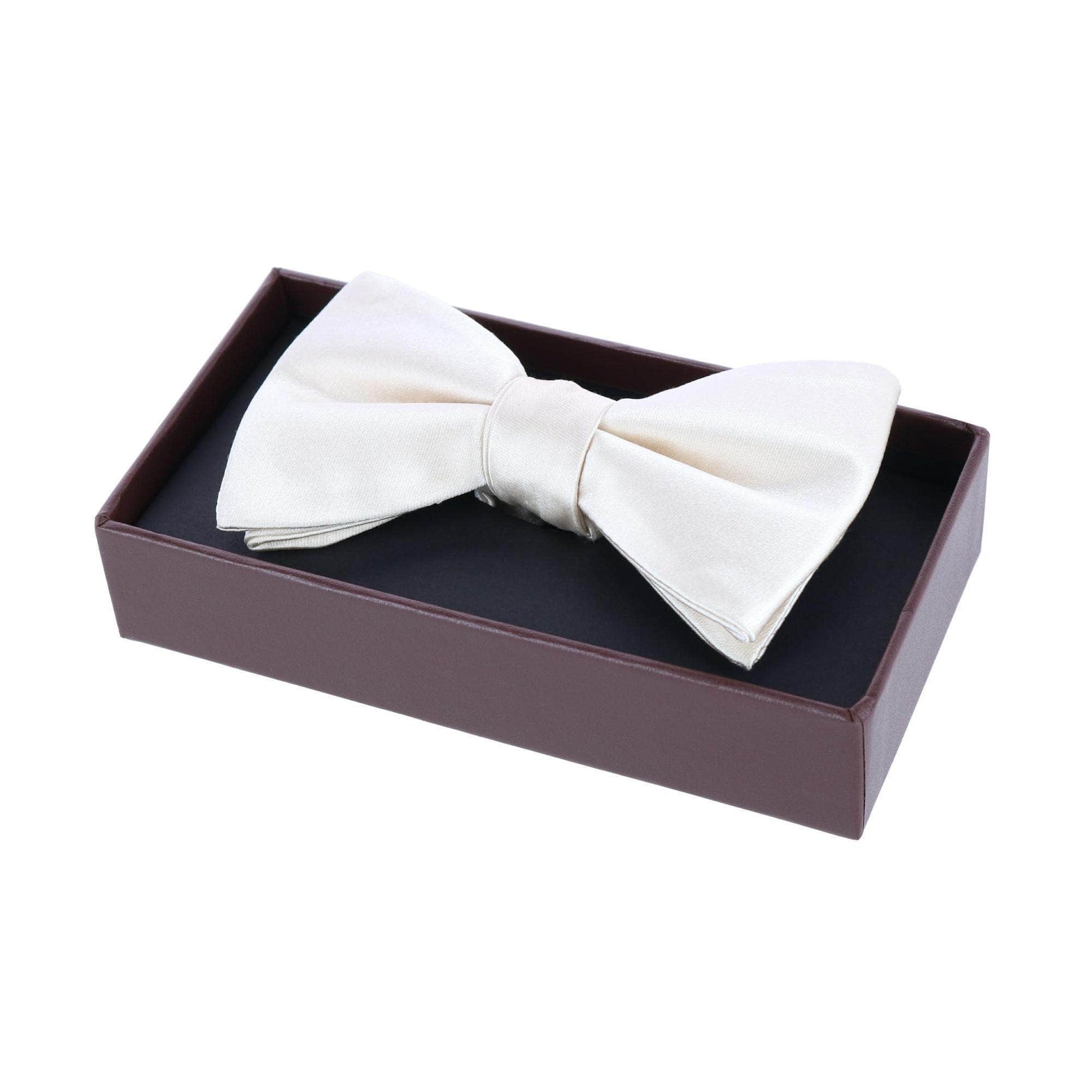 Sutton Solid Color Silk Bow Tie - Ivory