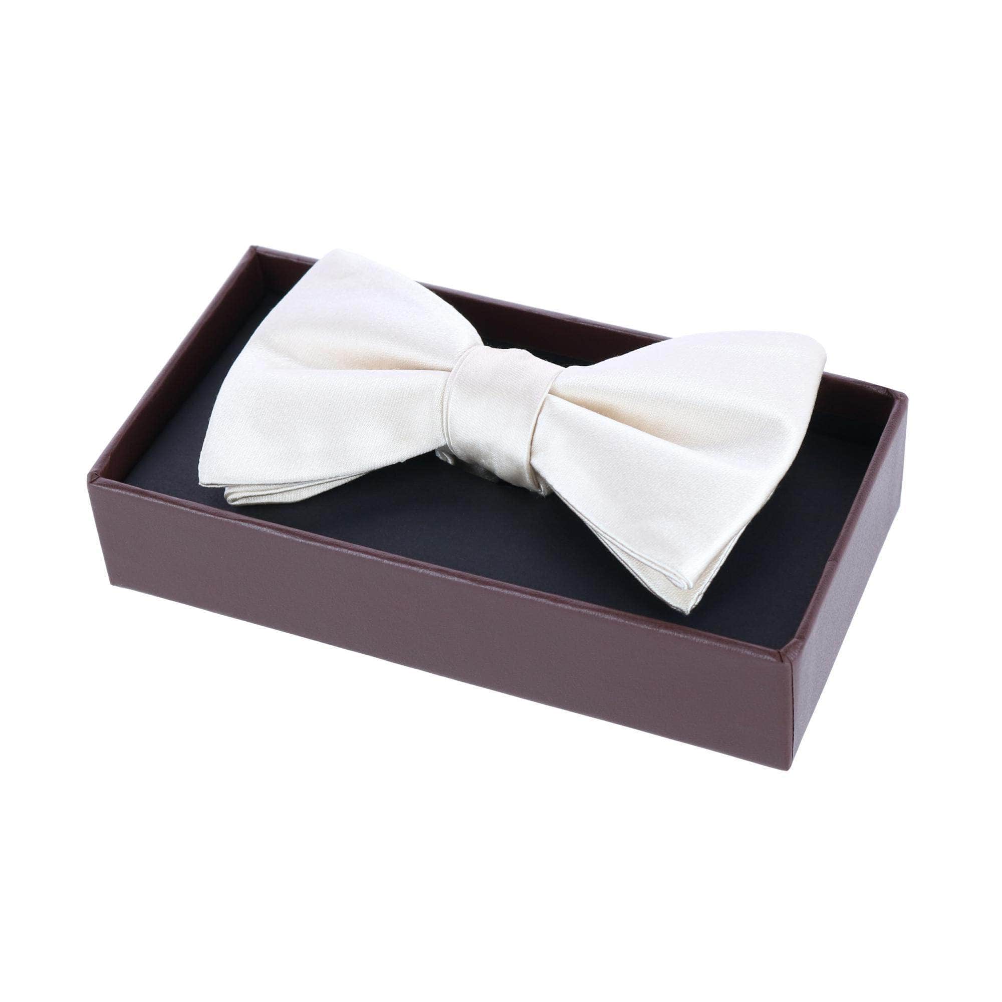 Sutton Solid Color Silk Bow Tie - Ivory